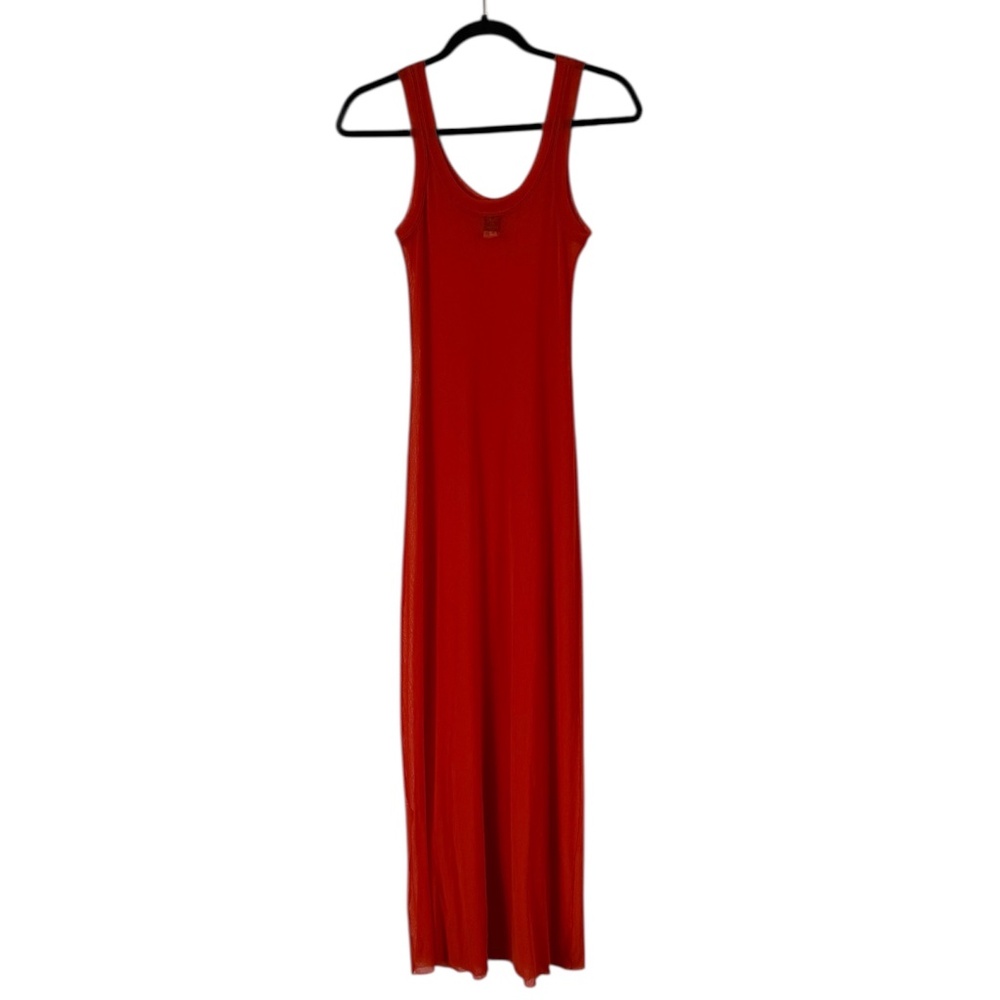 Jean Paul Gaultier Soleil Vintage RED Mesh Body-con Maxi Sleeveless Dress size S
